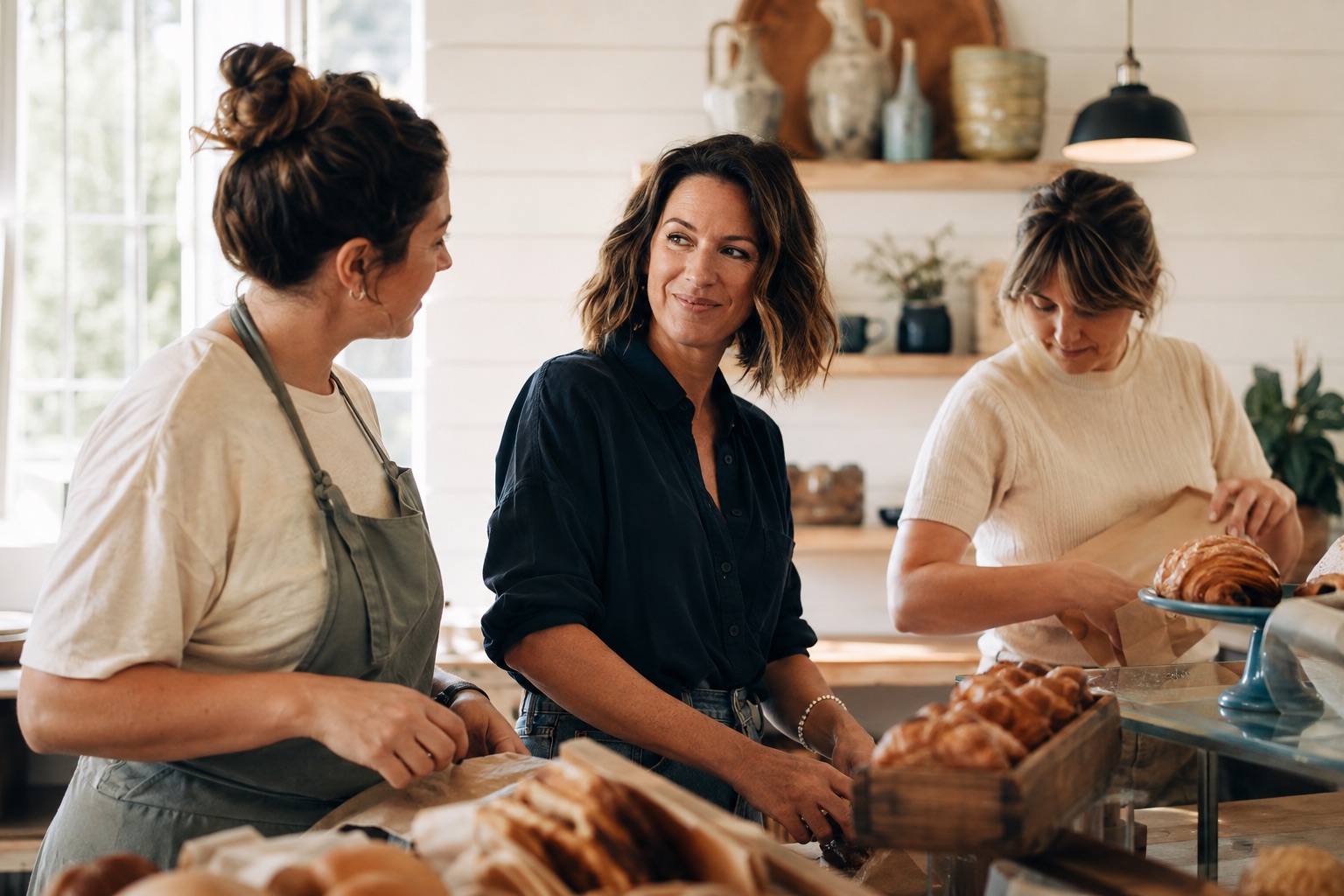 A local small-business team working together